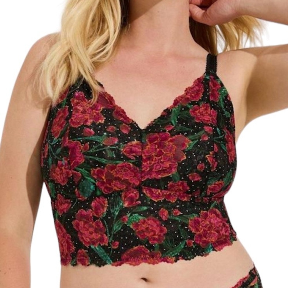 Torrid Women’s Floral Plus Size Black Lace Bralette Size 1X 2X 3X